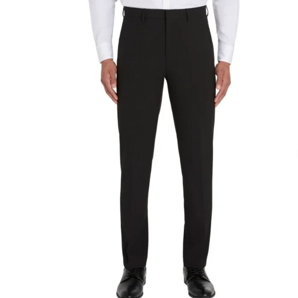 Calvin Klein Men's Black Slim Fit Dress Pants
